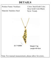 Collar Pendentivo Cazador Mapa De Palestina Y Israel Hojas De Acero Inoxidable Para Mujer Joyería Regalo Cumpleaños 2024 - details 2