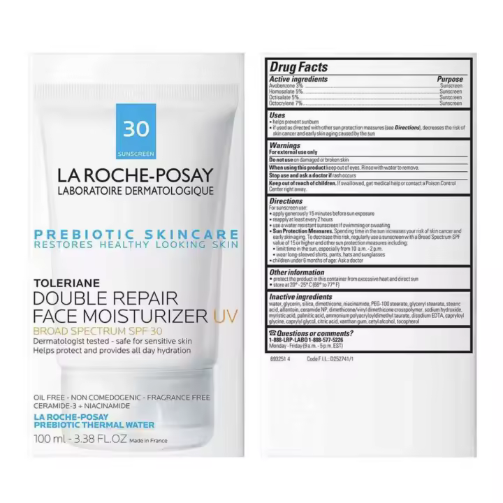 LA ROCHE-POSAY - TOLERIANE DOUBLE REPAIR FACE MOISTURIZER UV 100ML - 1