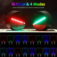 Iluminación Nocturna LED 3D Con 6 Soportes De Luz Y 6 Cables USB 6 Control Remoto 6 Hojas De Acrílico Transparentes Para DIY - details 4