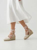 Calzados soraia, Sandalias Alpargatas de Cuña para Mujer con Tiras Cruzadas y Cordones para Atar al Tobillo, Calzado de Verano Bohemio - details 9