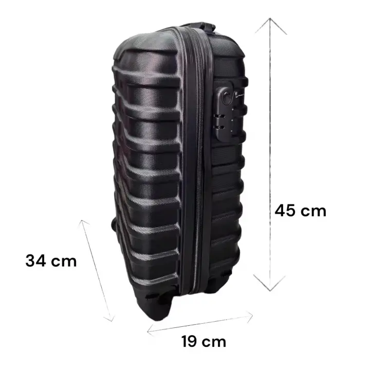 Maleta mano 45*19*34m Azul y negro Maleta de Viaje rígida Giratoria Maleta pequeña para Cabina ,Equipaje de mano, Equipaje de Mano con Cierre de Combinación y 4 Ruedas - 1