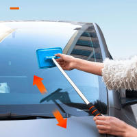 Cepillo De Limpieza Extendible Para Parabrisas De Coche Herramienta De Limpieza Del Vidrio Delantero Con Cepillo De Limpieza Y Escáner De Ventanas De Acero Inoxidable+Tela - details 5