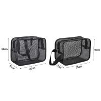 Bolsa De Baño Portátil Malla Almacenamiento De Maquillaje Y Toallitas Para Viajes Organizador Rectangular Ecológico De Nylon Y Malla - details 1