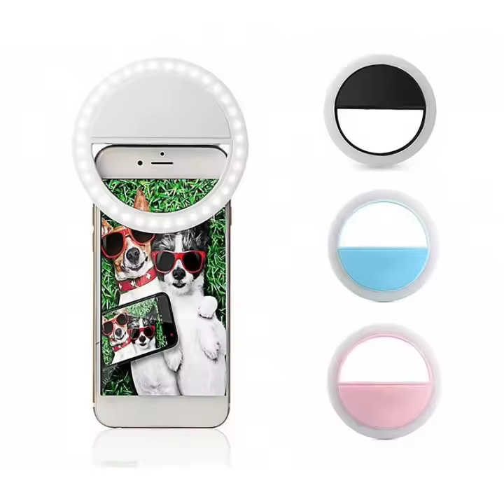 Mini anillo aro de luz selfie ⋆ Para móvil y smartphone ⋆ Portátil y recargable ⋆ Ideal para fotos y vídeos con mejor iluminación ⋆ Luz LED integrada ⋆ Diseño compacto ⋆ Fácil de usar y transportar - 1