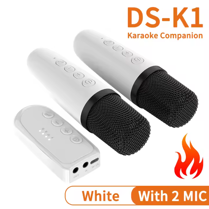 DS-K1 Karaoke Companion Bluetooth 5,3 Microfonos inalámstricos de bobina Móvil KTV DSP System mezclador 3,5 MM AUX Tipo-C Amplificador Host HIFI Estéreo enrollable para cable/Kit de coche/PC/TV/Proyector/teléfono - 1