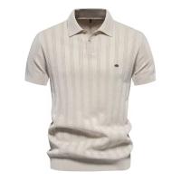 MOV-2024 Primavera y novedad de verano, suéter Polo de lana de talla europea para hombres, camiseta informal con solapa de manga corta para hombres, top - details 1