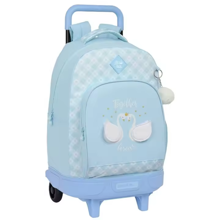 Safta Mochila Gde. C/Ruedas Compact Extraible Glowlab Cisnes 33X22X45Cm Producto Oficial Producto Escolar Para Niños y Niñas - 1
