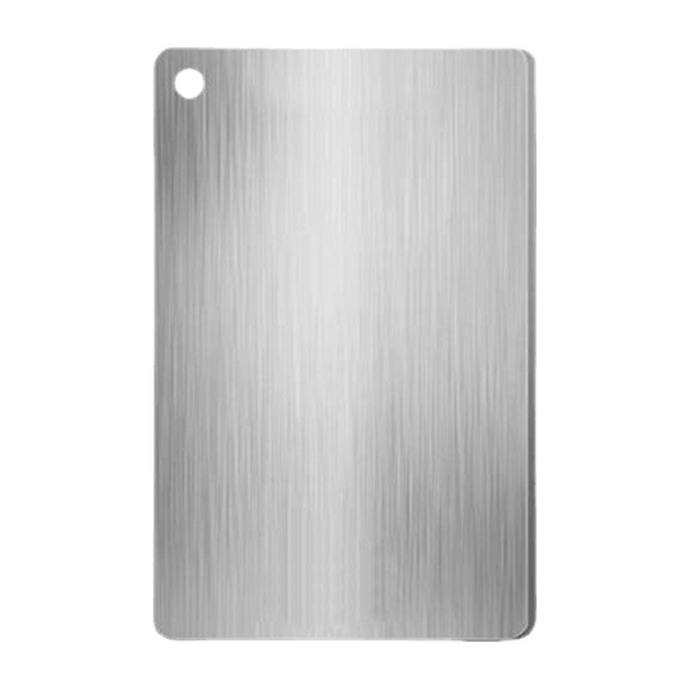 Placa De Corte De Acero Inoxidable 304 De Doble Cara Para Cocina Placa De Corte De Alimentos Titanium Rectangular Color Plateado