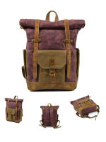 Mochipa impermeable de cuero de Lona encerada para Viajes de fin de semana, capacidad para portátil de 45 cm de Altura, mochila para Mujeres y humres - details 0