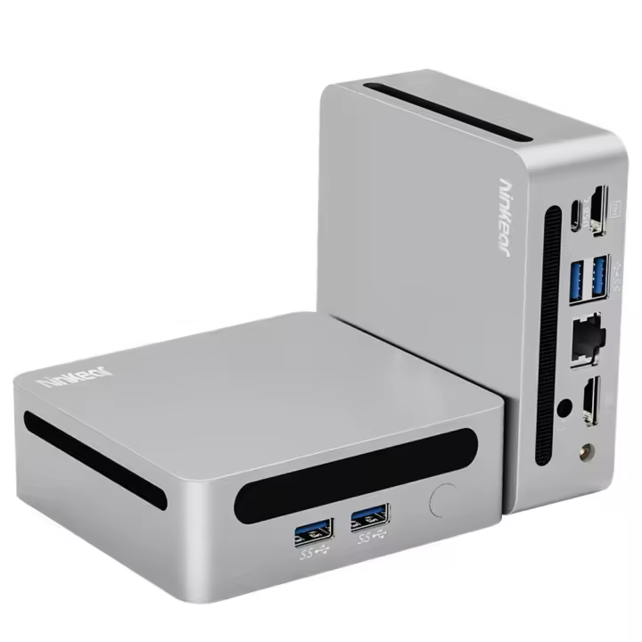 Mini PC Ninkear N4, AMD Ryzen 5 4600H 6 núcleos hasta 4.0GHz, 16GB RAM 512GB SSD, Type-C (8K) + 2HDMI (4K) Triple Pantalla, WiFi 6 Bluetooth 5.2, 2*USB3.0 2*USB2.0 1*RJ45 1*Conector para Auriculares - 1