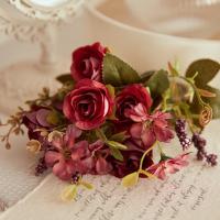 Bouquet De Rosas De Té De Seda Flor Artificial Vintage Peonia Para Boda Decoración De Casa Fiesta De Mesa Regalo De Día De La Madre - details 2