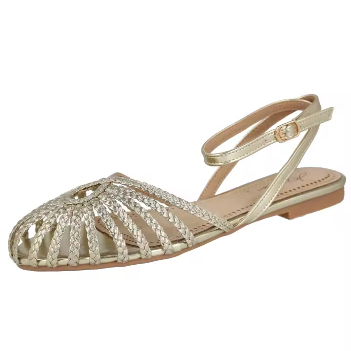 Shoes Sandalias Planas marca L&R Shoes para mujer en color metalizado - 1