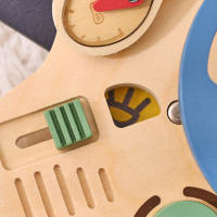 Juguete Educativo Montessori Volante De Coche De Madera Con Multifunciones Para Bebés Juego De Tablero Ocupado Regalo Para Niños Desarrollo Sensorial Tema De Transporte - details 5