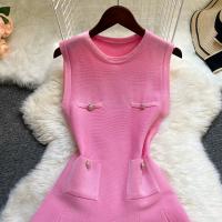 Vestido Corto Plisado De Moda Verano 2025 Para Mujer YuooMuoo Con Cuello Redondo Y Cintura Ajustada Vestido De Fiesta A-line Streetwear - details 9