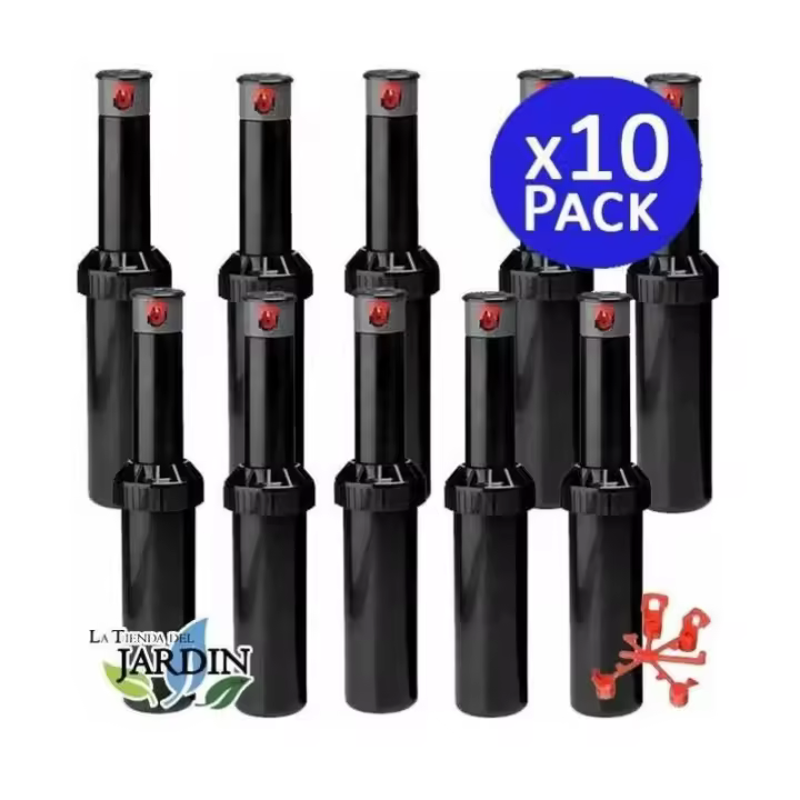 K RAIN Pack 10 Aspersor de riego KRain Minipro 1/2'' | Alcance 5,1 a 9,1 m | Aspersor ajustable profesional - 1