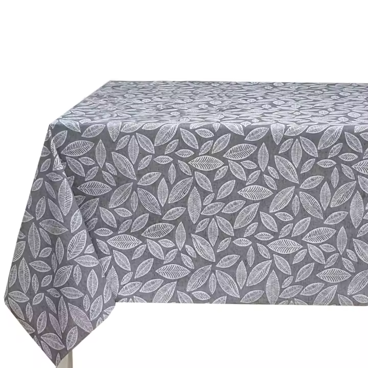 Mantel de tela Jacquard, Mantel impermeable y lavable, Para mesa rectangular, Estilo moderno elegante, Ideal para el hogar interior y exterior, Fácil a limpiar, Hojas, Estrellas, Gris - 1