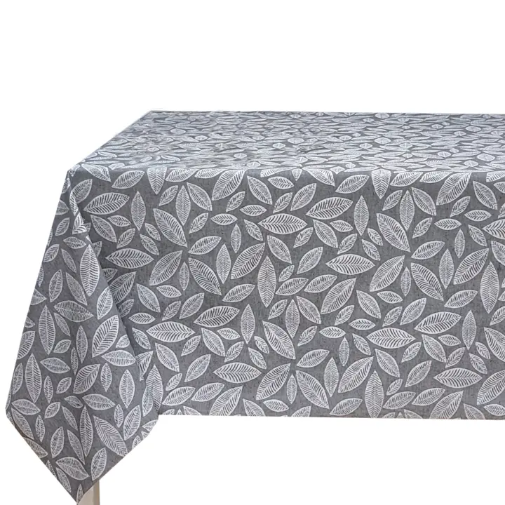 Mantel de tela Jacquard, Mantel impermeable y lavable, Para mesa rectangular, Estilo moderno elegante, Ideal para el hogar interior y exterior, Fácil a limpiar, Hojas, Estrellas, Gris - 1