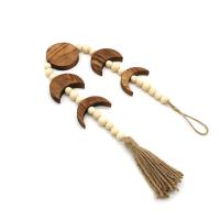 Guirnalda Bohemia De Madera Con Estrella Y Fase De Luna Colgante Para Pared Decoración Hogar Con Borla Regalo De Fiesta De Acogida - details 8