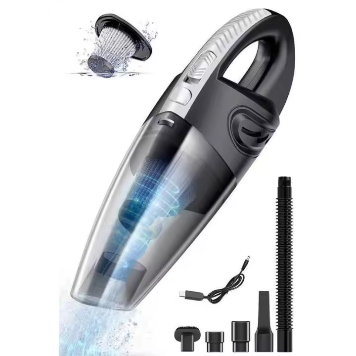 Aspiradora de Mano Eléctrica-Accesorios-Inalámbrico - Aspiradora en Seco y Húmedo-HEPA Filter-Negro - 1