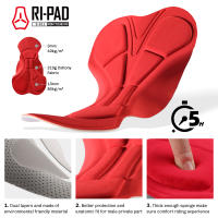 RION Shorts Ciclismo Para Hombre MTB Con Alforjas Y Suspensores Tights De Verano Bicicleta De Montaña Biker Bibs Con Almohadilla 3D 5H Pierna Sin Costuras - details 4