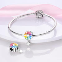 Encantos De Cocodrilo Plateado En Plata Con Dibujo Colorido Encantos Colgantes Para Pulseras Y Collares Joyería DIY - details 79
