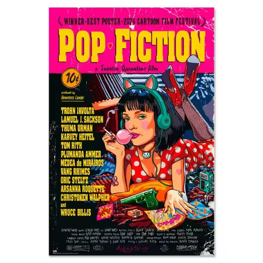POP FICTION POSTER PREMIUM 61X61,5cm CON CUELGA POSTER - 1
