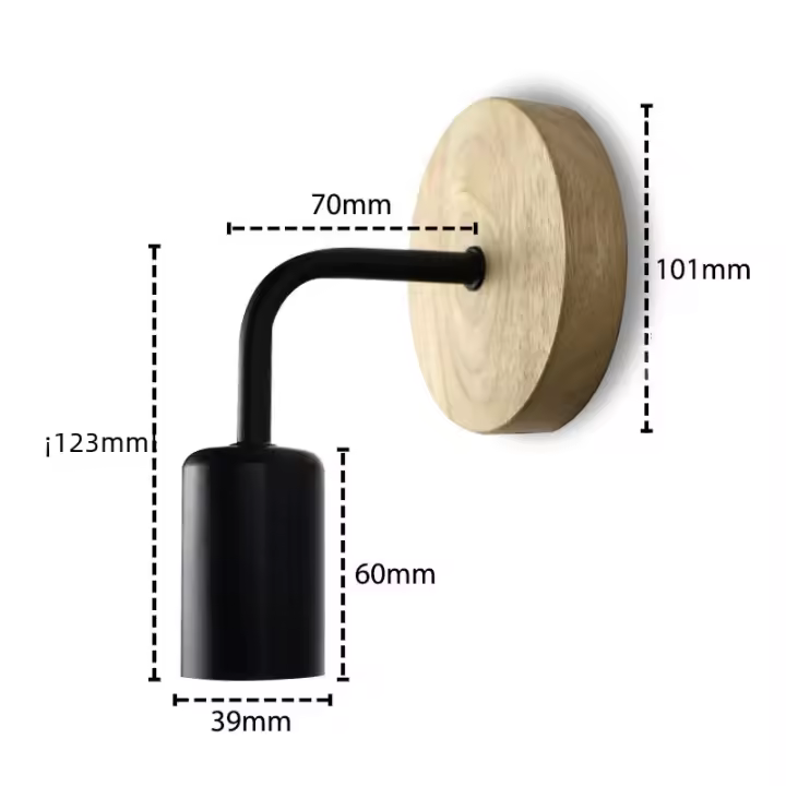 Lámpara DE APLICACIÓN EN Madera, Diseño retro Vintage, Boquilla E27, 110V y 220 V, decoración industrial, Cocina y dormitorio - 1