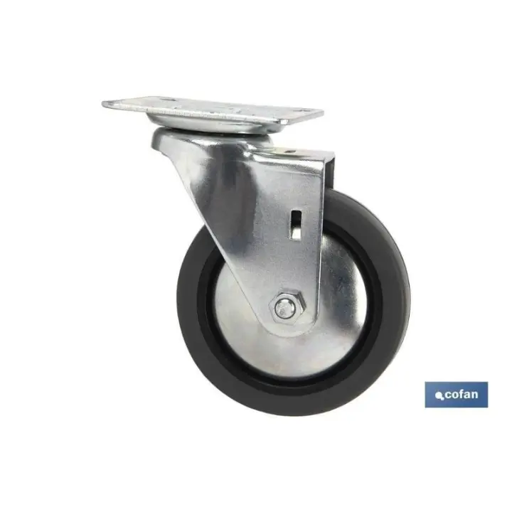 Rueda goma/gris placa ø75x22mm   caja 2 unid. - 1