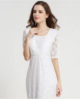 Vestido De Fiesta Para Mujer Emotion Moms Con Encaje Vestido De Maternidad Con Función De Amamantamiento Para Mujer Embarazada Longitud De Pierna Media Cuello En V - details 6