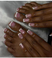 Nailpop Estilo Francés Uñas Postizas De Acrylico 60pcs Para Manos Y Pies Mate Para Uso Diario Y Fiestas Manicura Y Pedicura Combo - details 6