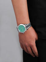 Reloj De Pulsera De Cuarzo Para Hombre 2024 Reloj De Moda De Negocios Casual De Acero Inoxidable Plateado Clásico De Alta Calidad Con Marcadores Arábigos Y Calendario Completo - details 6