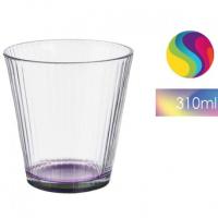 MAXHOME-Pack de 6 Vasos de Cristal con Base Coloreada, 285 ml, Aprox ø9,29x9,29cm, Ideal para Agua, Refrescos, Cerveza - details 3