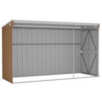 Cobertizo jardín pared acero galvanizado marrón 118x288x178 cm Decoración de muebles de jardín al aire libre - details 5