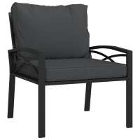 vidaXL Silla de jardín acero con cojines 68x76x79 cm Gris, Arena, Conjunto Terraza Muebles Jardín Exterior Juego de Muebles de jardín Mueble Jardín Exterior Muebles de Salon Exterior - details 0