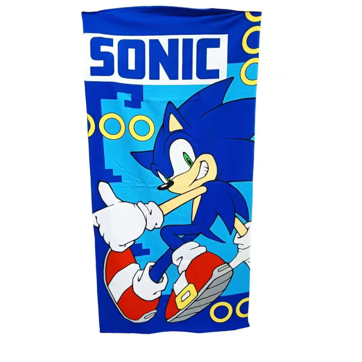 Mommata Toalla de Playa Sonic – ¡Velocidad y Diversión con el Erizo Más Rápido! 🦔💨70x140. - 1