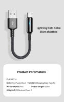 Cable USB Tipo C Corto 25cm 3A Carga Rápida Para iPhone Huawei Xiaomi Power Bank Cable De Datos Micro USB Lightning - details 8