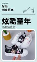 Zapatos De Lona Para Niñas Dibujos Animados Ligeros Y Cómodos Zapatillas Deportivas Planas Para Estudiantes Verano Antideslizantes Tela Superior PU Cierre De Correas EVA Para El Acolchado Suela De Goma - details 2