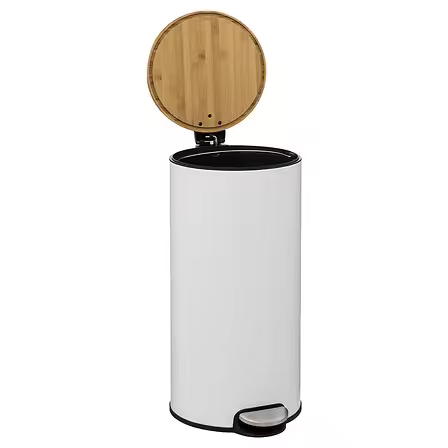 Factory Cuadros Papelera con Pedal 30L Blanco - Gran Capacidad - 1