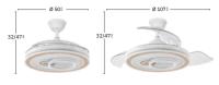 FABRILAMP Ventilador DC SULTAN BLANCO MADERA Luz LED CCT de 68W 3 Aspas Desplegables 107d 3000-4000-6000K Remoto Abrila app - details 5
