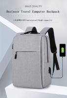 Bolsos,1PC Mochara gris para portátil de Negocios, Bolsa de viaje Ligera de Tela con Correa ajustable, cerre de Cremallera, forro de poliéster, detalle de Hilo de Coser, diseño de Cordones PARA LA Escuela, Actividades al Aire Libre - details 0
