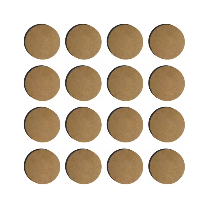 Silu - 40 Bases Redondas de Madera 32mm para Miniaturas – Peanas para Wargaming, Juegos de Mesa y Modelismo – Accesorios para Pintura de Figuras y Dioramas de Batalla Fabricadas en España con materiales 100% Europeos - 1