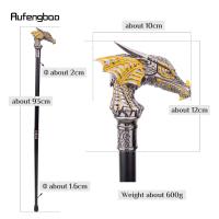 Bastón De Caminar Dragón De Lujo Dorado Y Negro Elegante Decorativo Para Caballeros Cosplay 93cm Punta De Goma Manija Recta Material De Aluminio Y Acero - details 2