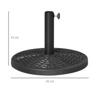Outsunny Base de Sombrilla Redonda Soporte para Parasol con Relleno de Cemento Peso 9,5 kg para Poste de Parasol de Ø38/48 mm Negro - details 2