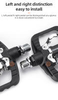 Pedales De Bicicleta ROCKBROS Mitad Fija 2-en-1 Antideslizante De Nylon Para MTB Plataforma Plana Con Cleat Plano Compatible Con Shimano - details 8