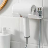 Soporte De Secador De Pelo Montado En La Pared Para Baño Estante De Almacenamiento Plástico Con Adhesivo Fuerte Soporte De Sundries Para El Baño - details 4