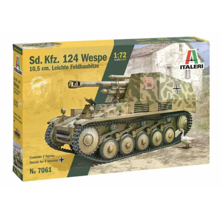 Italeri Cañón Autopropulsado Wespe 10,5cm - Réplica Histórica Segunda Guerra Mundial - 1