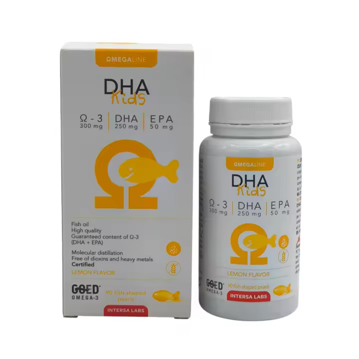 DHA Kids Intersa Labs, Omega 3 para niños, Aceite de pescado puro, Máxima calidad garantizada, Desarrollo cerebral, Aprendizaje. - 1
