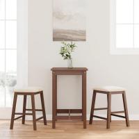 vidaXL Sillas de bar con cojines 2 uds madera maciza marrón caucho en color Marrón y claro/blanco y natural/Blanco y marrón y más | cómodas modernas ergonómicas para comedor cocina salón hogar - details 0