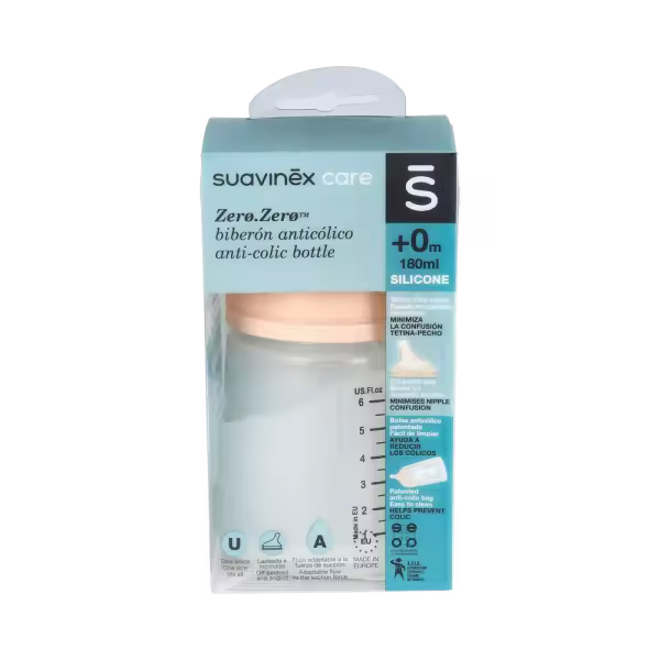 SUAVINEX BIBERON ANTICOLICO TETINA LACTANCIA SILICONA MIX 180 ML - 1