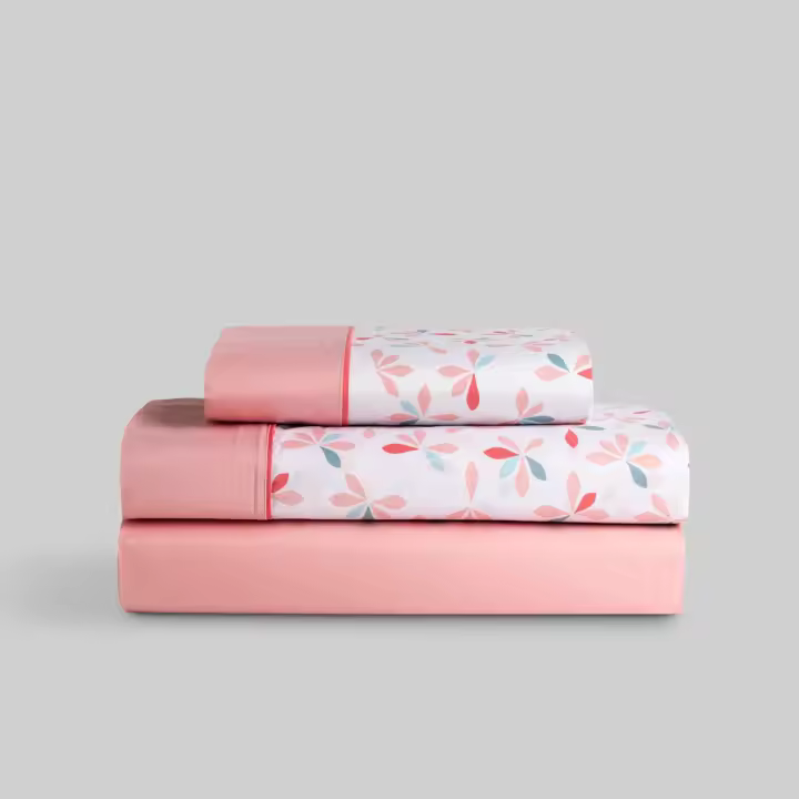 Llartextil Juego de Sábanas Karamelo Elma Rosa - Transpirables y Duraderas - 1